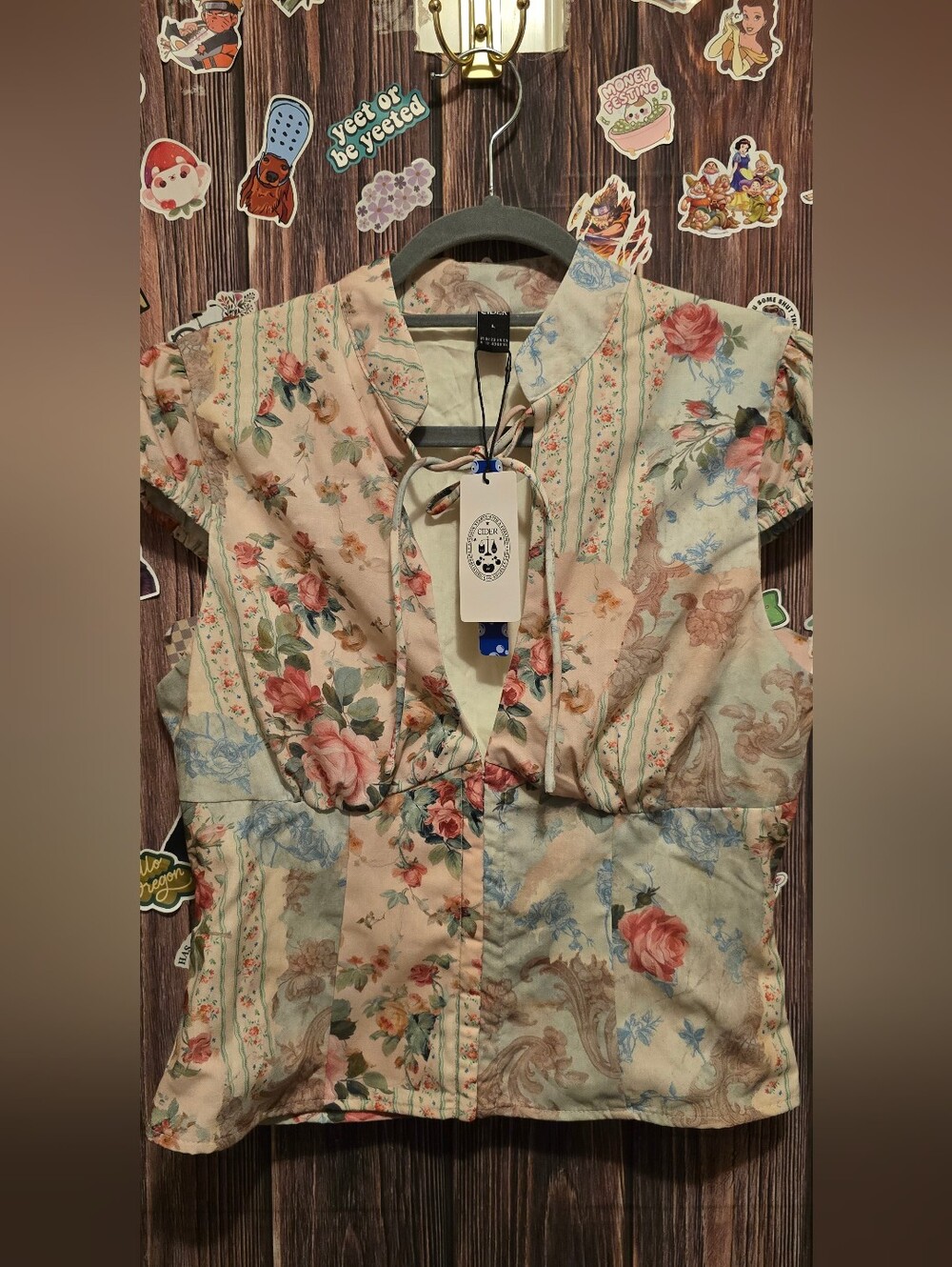 Cider Floral Patchwork top - Pastel Pink & Blue